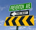 Traffic signs that say 'prevention ave, this way'